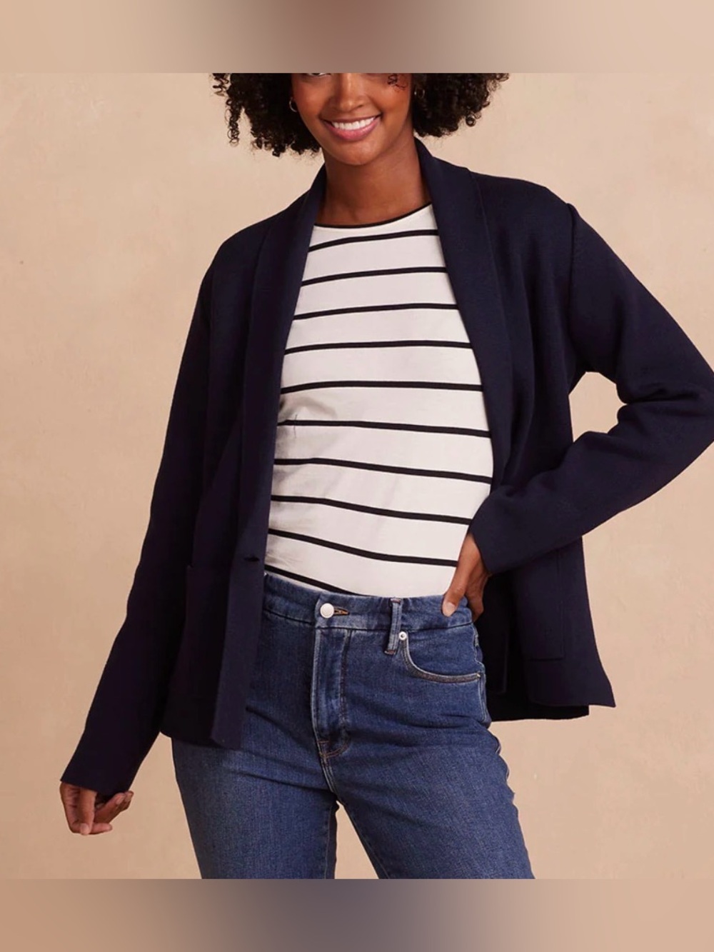 Summersalt Women’s Organic Cotton Sweater Blazer Size Small